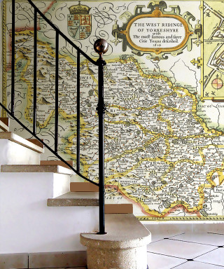 Staircase map light handrails wall - a map free wallpaper for mobile