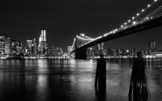 City skyline bridge night black - ansel adams free wallpaper for desktop
