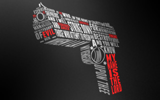 Gun words red black background - word free wallpaper