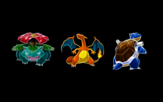 Colorful animals black background group - pokemon free wallpaper