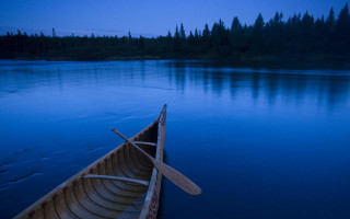 Canoe dusk water paddle forest - eric deschamps free wallpaper