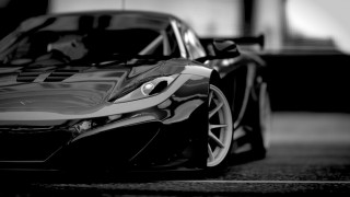 Black white sports car hood 2 - f 8 aperture free wallpaper