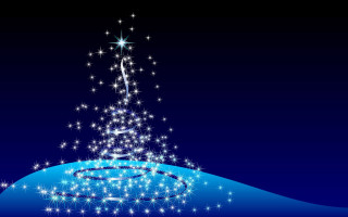 Christmas tree stars blue background - a christmas tree free wallpaper for desktop