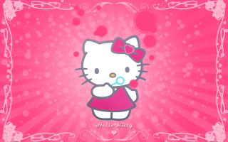 Hello kitty pink hologram pop - a pink frame free wallpaper