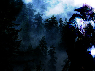 Man armor forest trees fog - dark soul free wallpaper