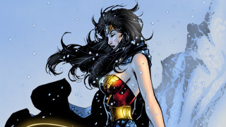 Woman costume snow sword mountain - her hand and a mountain in the background free wallpaper