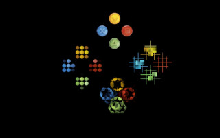Colored circles black background white 2 - game art free wallpaper for desktop