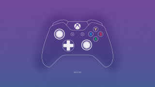 Purple controller white outline game - vector curve free wallpaper for desktop