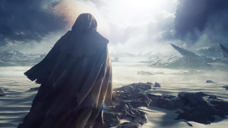 Man robe desert alien object - a desert area free wallpaper