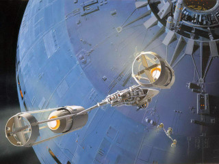 Space station large metal object - syd mead. free wallpaper
