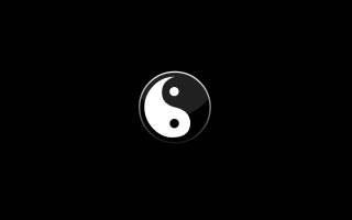 Yin yang symbol black background 2 - a black circle free wallpaper