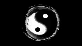 Yin yang black white moon - symmetric balance free wallpaper