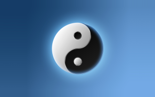 Yin yang symbol blue background - yang symbol free wallpaper