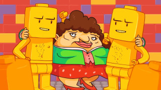 Cartoon characters beer mug lemon - smaller free wallpaper