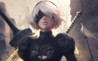Woman black outfit holding sword 4 - nier:automata free wallpaper for desktop