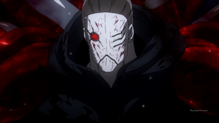 Hooded man bloody face knife - cyborg free wallpaper