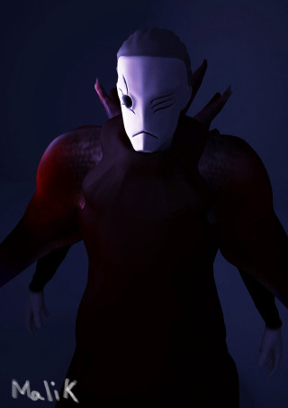 Man black outfit white mask - a white mask free wallpaper for mobile