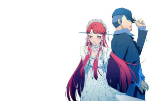 Historical couple dressed in clothing - a blue hat free wallpaper for desktop