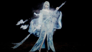 Woman white costume sword bird - a sword and a bird free wallpaper