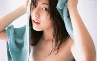 Woman towel head shoulder relaxation - a towel free wallpaper