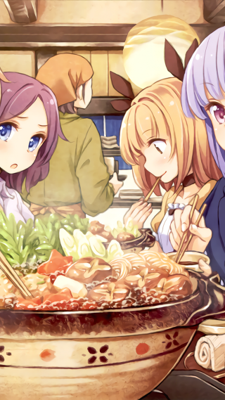 Group food bowl table chopsticks - a group of people sitting free wallpaper for mobile