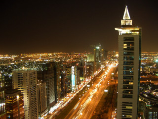 City skyline night tall building 2 - free new year wallpaper