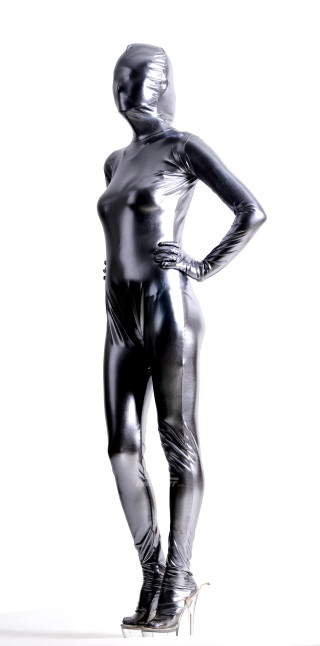 Woman silver bodysuit daphne allen - slim free wallpaper for mobile
