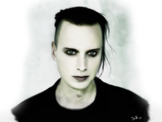 Man black makeup black shirt - dark art free wallpaper for desktop