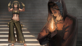 Woman hooded jacket candle stairway - a man in a hoodie free wallpaper