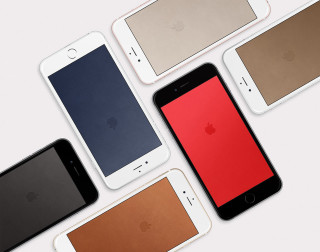 Colored iphones group table white - free technology wallpaper