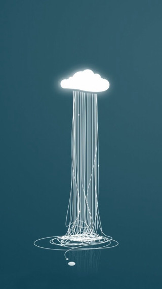 Cloud lights hanging strings floating - net art free wallpaper for mobile
