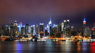 City skyline tall buildings nighttime 7 - tall building free wallpaper