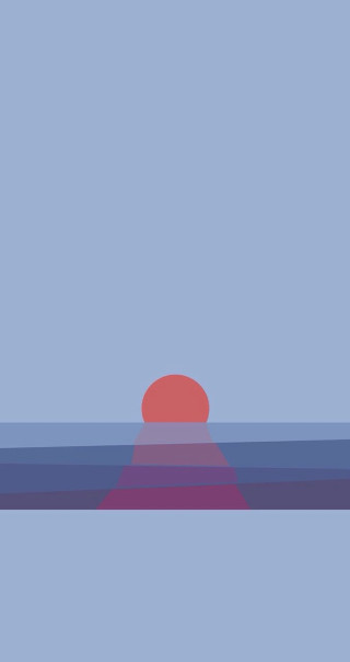 Red ball blue surface blue - a minimalist painting free wallpaper for mobile