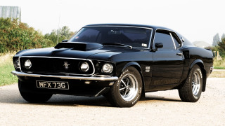 Black mustang rural road 3d - rural free wallpaper