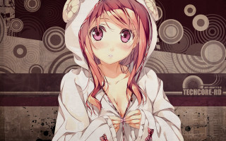 Pink haired girl white hoodie - a red nose free wallpaper