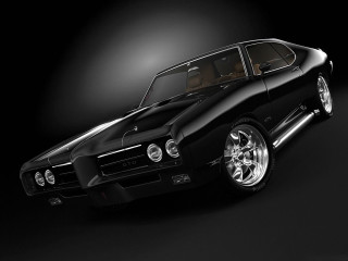 Black muscle car dark room - a black muscle car free wallpaper