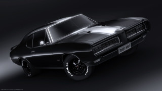 Black muscle car hood flat - a black muscle car free wallpaper