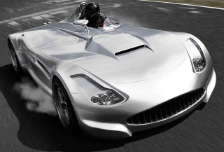 Silver sports car driving smoke - a silver sports car free wallpaper