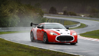 Red white sports car race - a race track free wallpaper