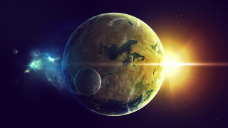 Planet sun star lensflare space - a planet free wallpaper