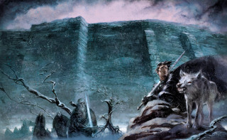 Man animals castle sky background - a castle free wallpaper