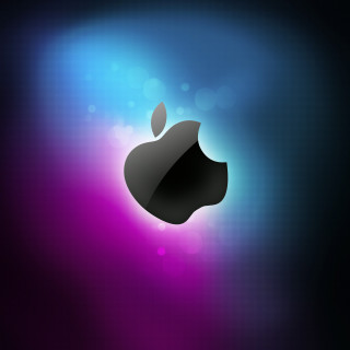 Black apple logo purple blue - holography free wallpaper for tablet