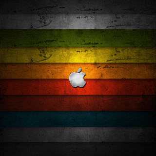 Apple logo multicolored wallpaper grungy - free 3d render wallpaper for tablet