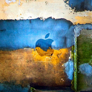 Apple logo peeling paint wall - darrell riche free wallpaper for tablet