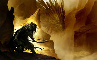 Giant creature sword dragon yellow - a giant creature free wallpaper