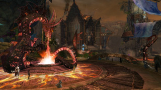 Fantasy fire pit man standing - epic fantasy free wallpaper