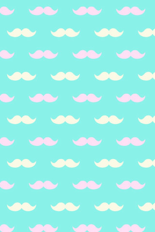 Pink white mustaches blue background - derf free wallpaper for mobile