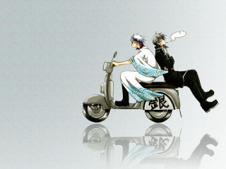 Romantic scooter riders cigarettes male - a scooter free wallpaper