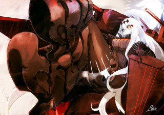 White haired woman cat lap - a white face free wallpaper