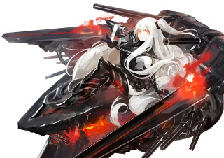 Woman white hair black wings - white hair free wallpaper for desktop